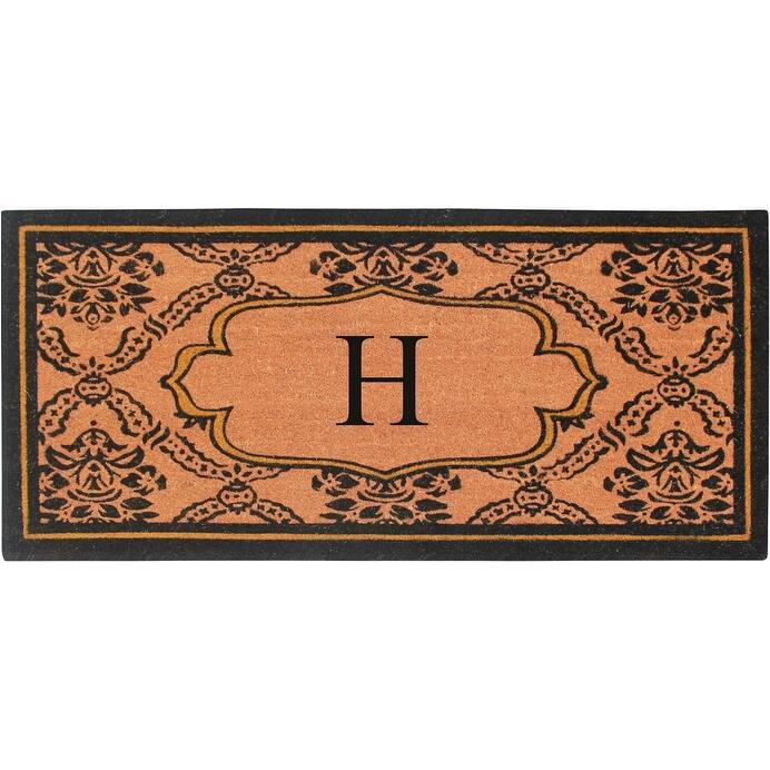A1HC Uriel Treated Coir Monogrammed Entry Double Door Mat 30"x 60" - H