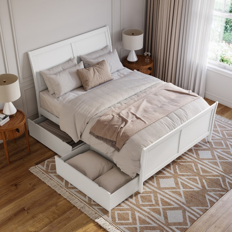 AFI Portland Platform Bed with Matching Footboard & Storage Drawers
