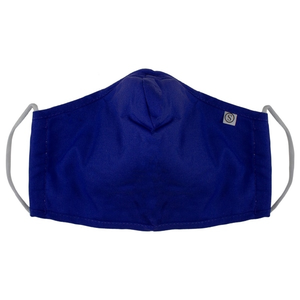 Pack of 5 Dark Blue 3 Ply Reusable Fabric Face Masks with Seam