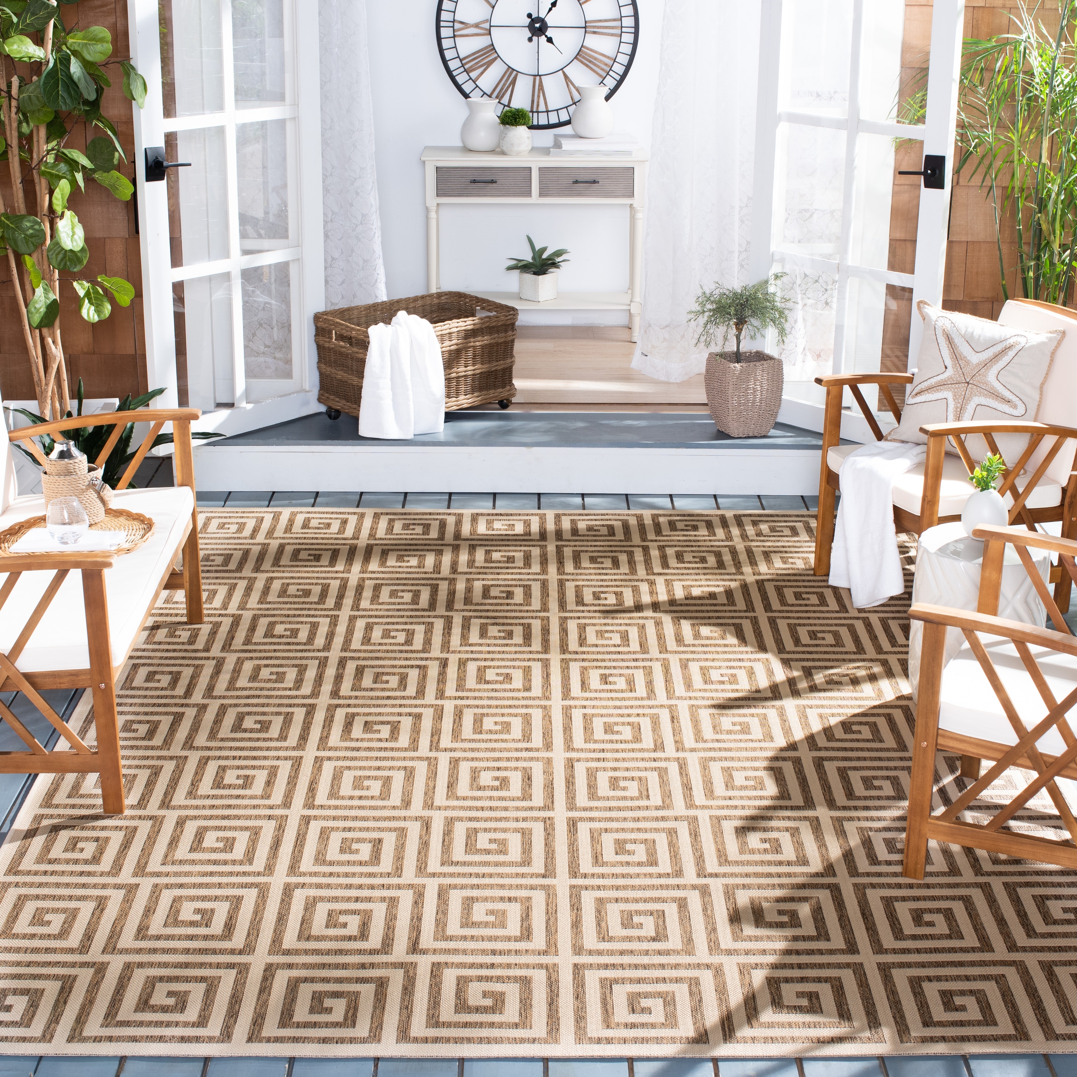 SAFAVIEH Beach House Anarsija Indoor/ Outdoor Waterproof Patio Backyard Rug
