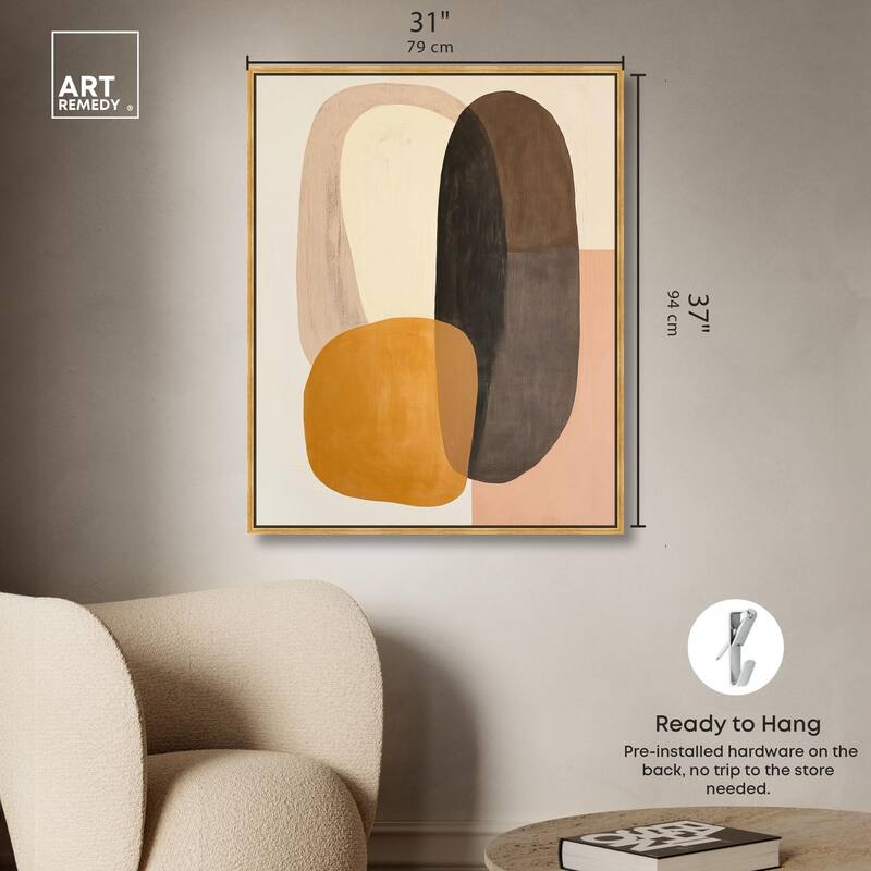 Burnt Ochre Orbit Canvas by Art Remedy