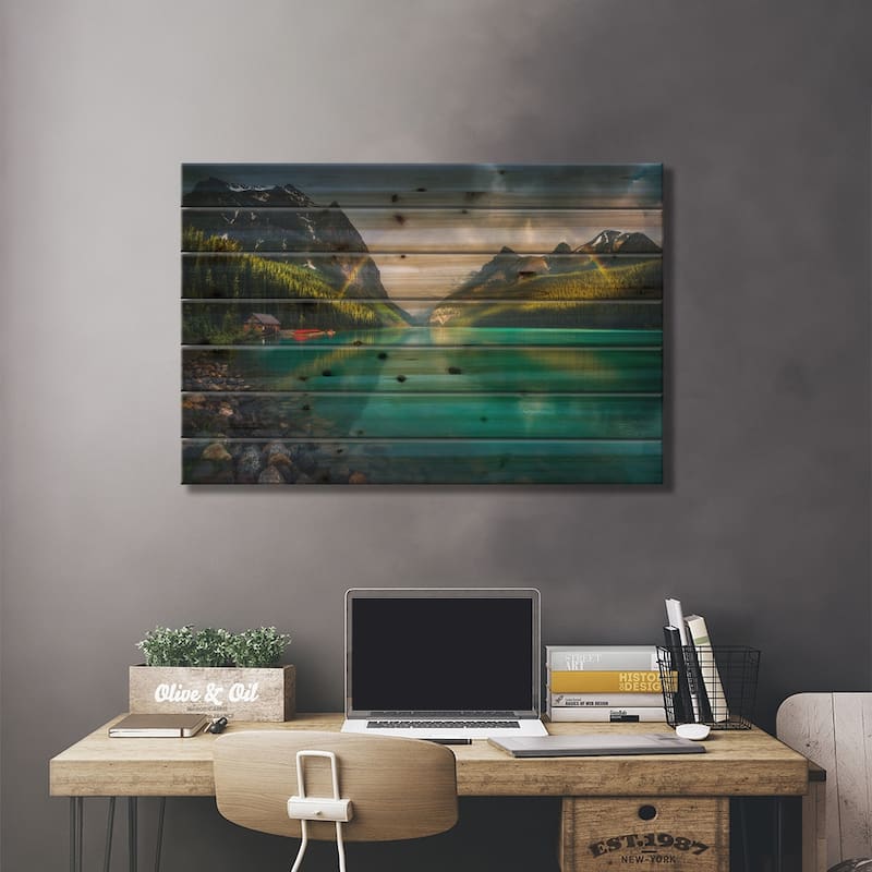 Lake Louise - Banff - Canada Print On Wood by Cuma Çevik - Multi-Color