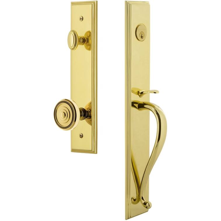 Grandeur Carre Solid Brass Rose Keyed Entry Single Cylinder "S" Grip