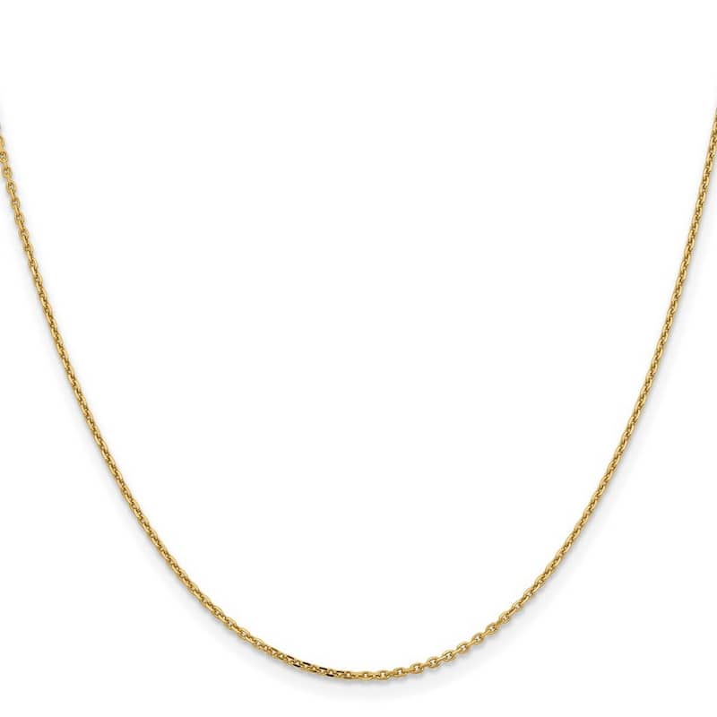 Curata Italian 14k Yellow Gold 1.4 mm Diamond-cut Cable Chain Necklace (Lobster) Options: 16 18