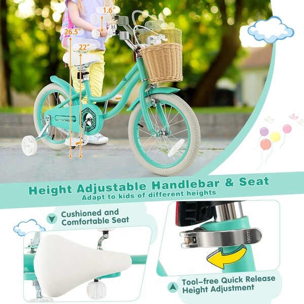 Gymax Retro Style Kids Bike Bicycle w/ Height Adjustable