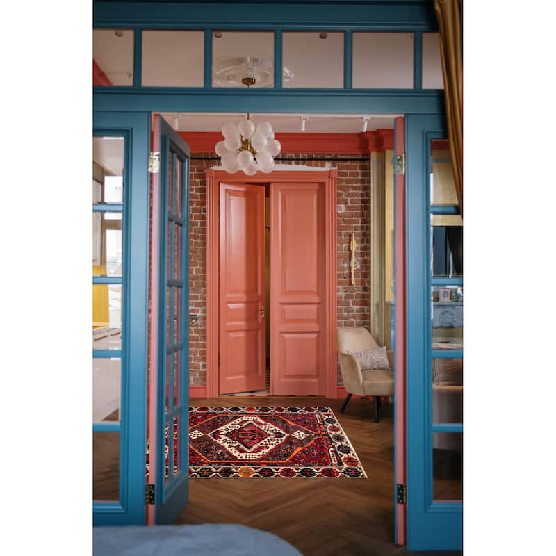 ECARPETGALLERY Hand-knotted Kayseri Vintage Red Wool Rug - 4'10 x 6'7