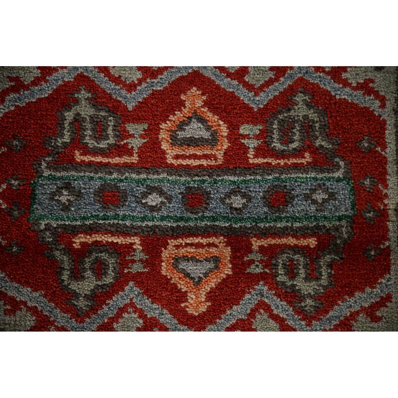 Green Heriz Serapi Indian Runner Rug Handmade Wool Carpet - 2'7"x 7'7"