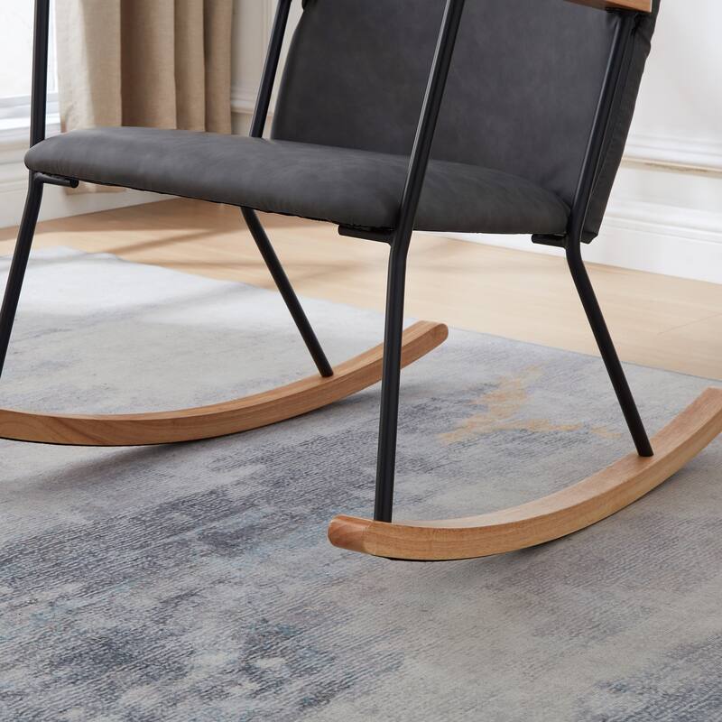 Accent Rocking Chair with Adjustable Headrest Pillow