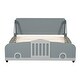 preview thumbnail 3 of 24, Children's Full Size Platform Bed, Car-Shaped Wooden Bed with Wheels