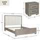 preview thumbnail 13 of 11, Roundhill Furniture Ennesley 3-Piece Gray Wood Bedroom Set, Upholstered Panel Bed and 2 Nightstands
