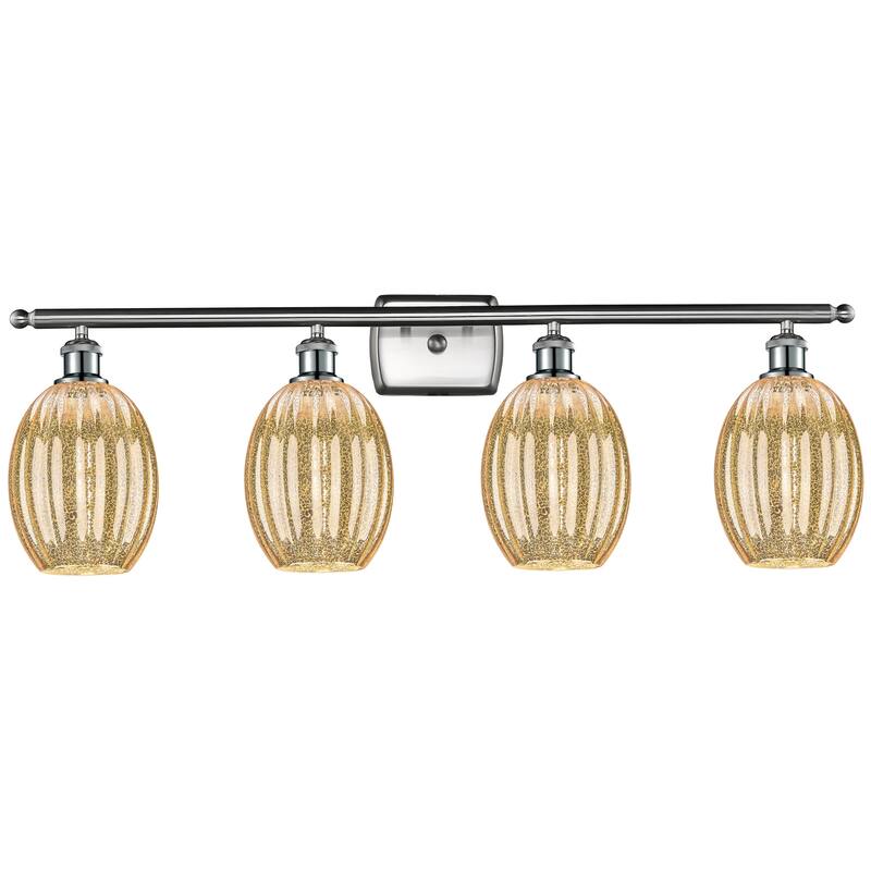 Innovations Lighting Endless Possibilities Ballston - Preston - 4 Light 36" Bulb Shade Bath Vanity Light - Mercury/Brushed Satin Nickel