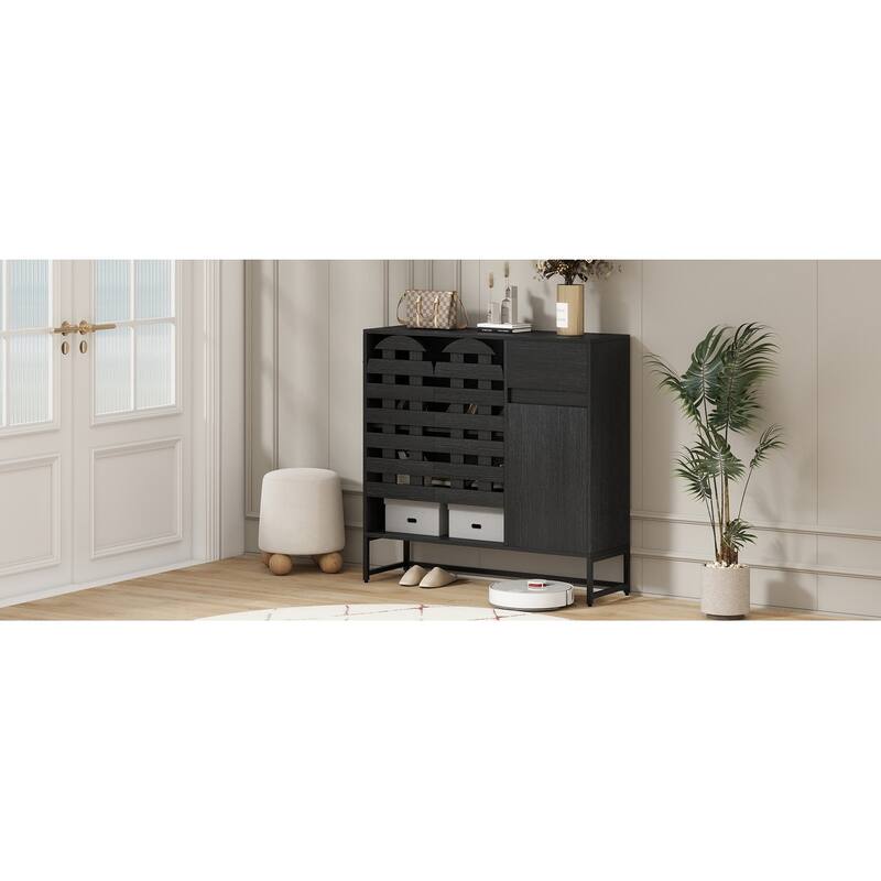 44.3"Sideboard Cabinet With Storage,Coffee Bar Console Table With Storage,Storage Cabinet With Arched Lattice Doors And Drawer