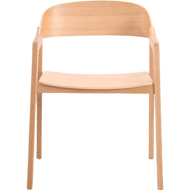 Rivo Modern Accent Dining Chairs with Arms in Oak Wood for Dining Room, Living Room and Kitchen
