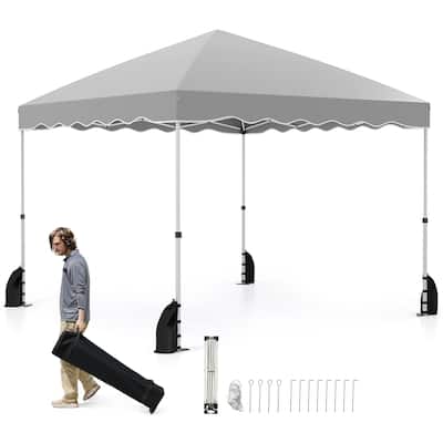 Gymax 10 X 10 FT Pop up Canopy Tent Portable Foldable Patio Shelter w/