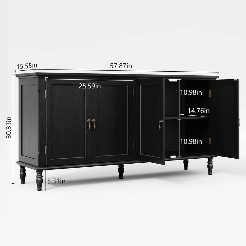 58" Wide Retro Sideboard Cabinet