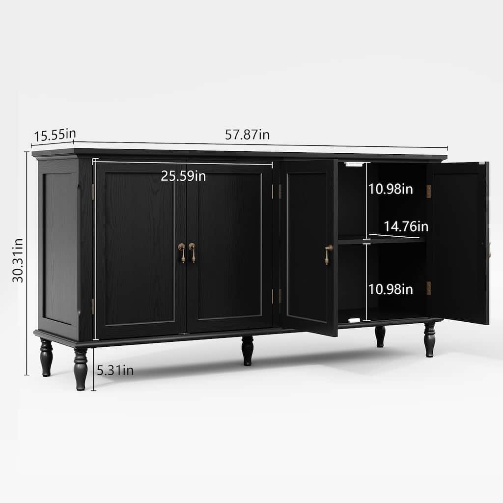 58" Wide Retro Sideboard Cabinet