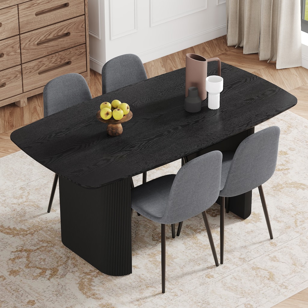 Linen Dining Chairs with Metal Legs, Featured Dining Table & Chairs Set with Dining Table and Side Chairs