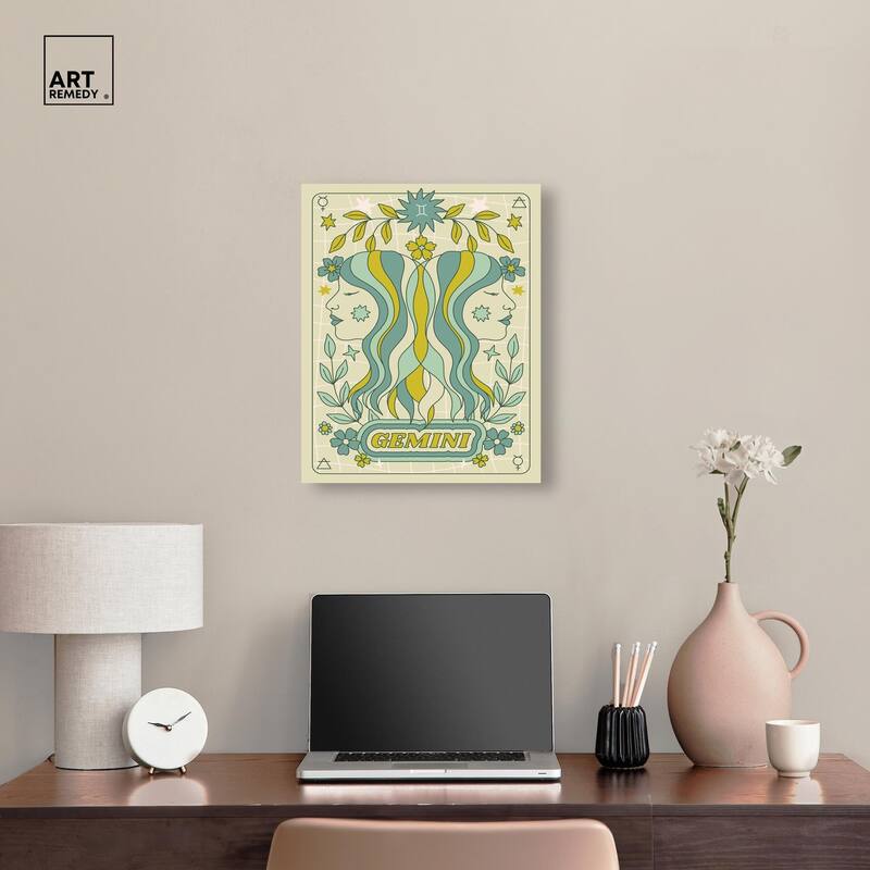 Gemini Stars Card Canvas by Art Remedy, Gallery Wrapped