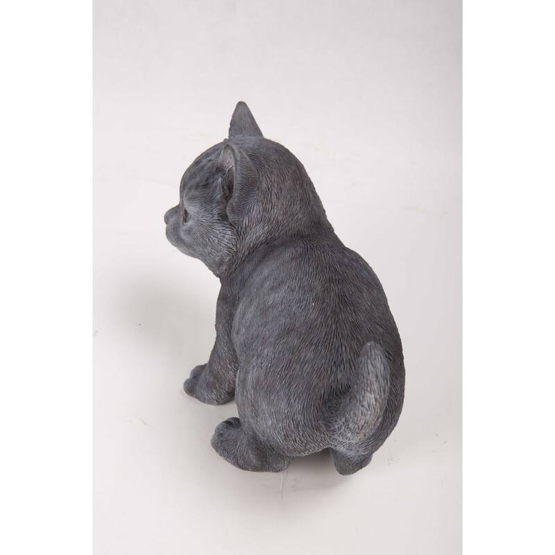 8.5" Russian Blue Kitten Outdoor Garden Statue
