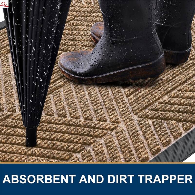 2 pack Welcome Floor Mats for Indoor Outdoor Entry