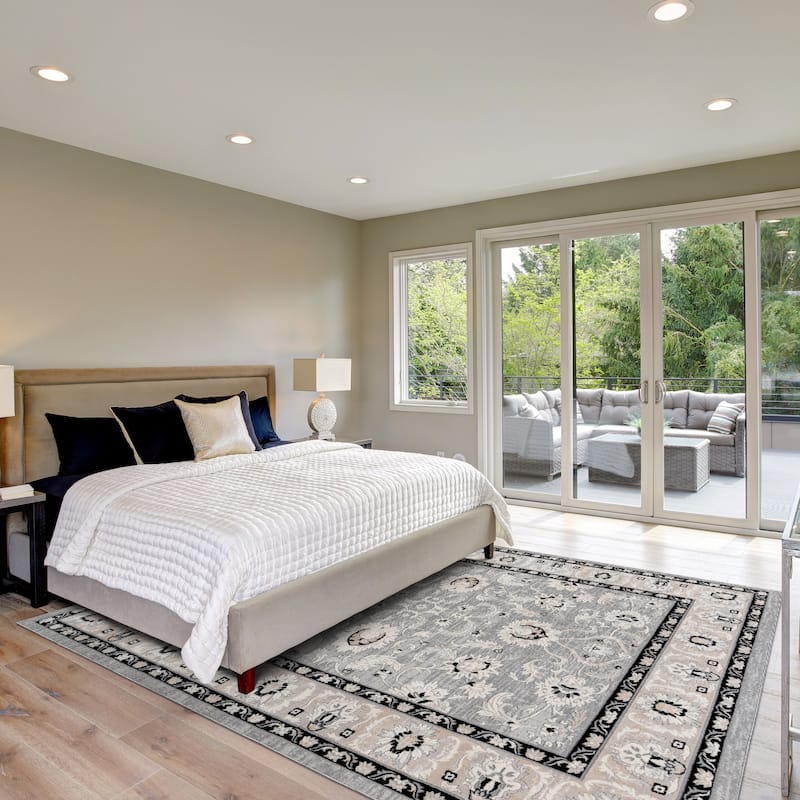 Gertmenian Arlo High Low Transitional Modern Gray Ivory Black Indoor Area Rug Collection
