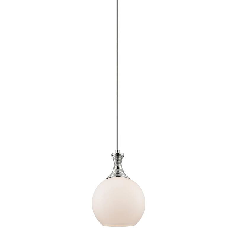 Innovations Lighting 415-1S-12-8 Astor Pendant Astor 8" Wide Mini - Polished Nickel / Matte White