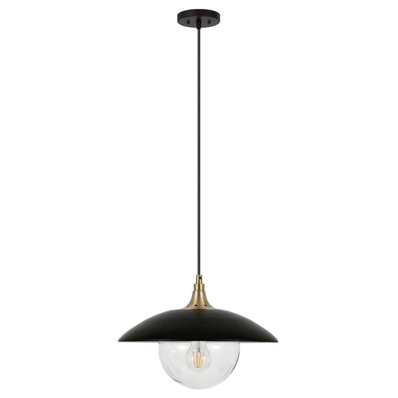 Alvia 14.5" Wide Pendant with Metal/Glass Shade - 14.5" Wide