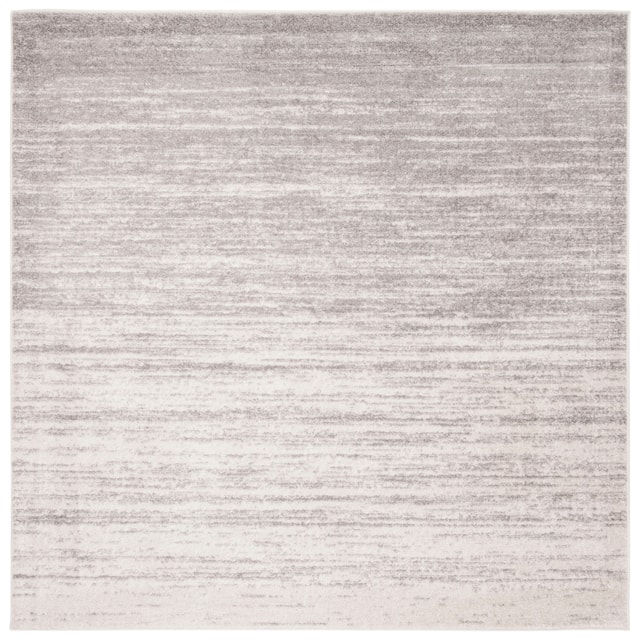 SAFAVIEH Adirondack Vera Modern Ombre Distressed Stripe Area Rug - 12' Square - Ivory/Silver