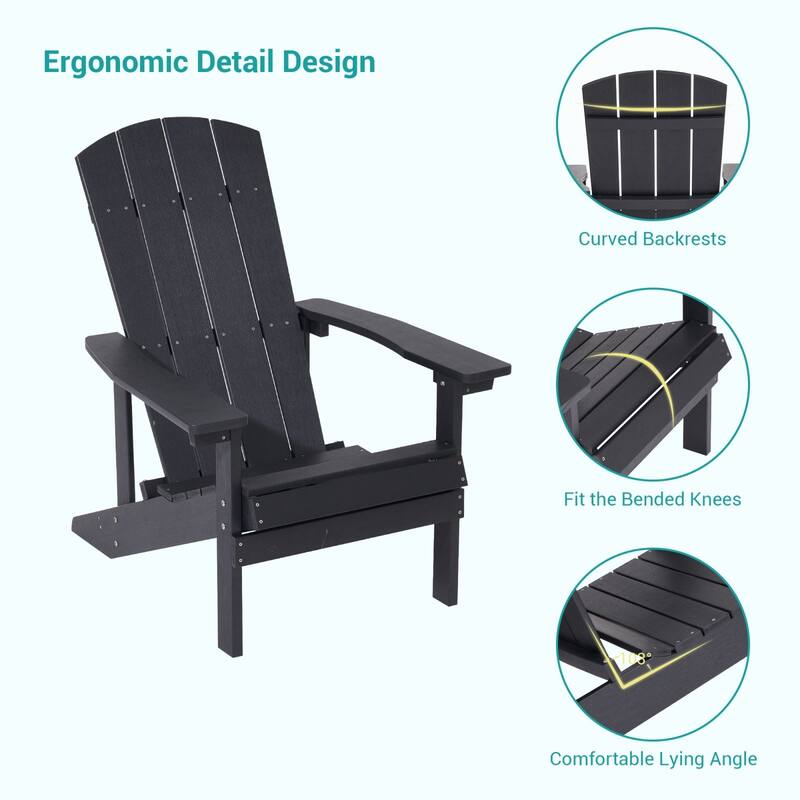 Bonosuki Weather-resistant Wood Outdoor Adirondack Chairs-Set of 4