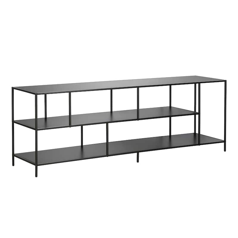 Winthrop Rectangular TV Stand with Metal Shelves for TV's up to 60" - 70" Blackened Bronze TV Stand with Metal Shelves