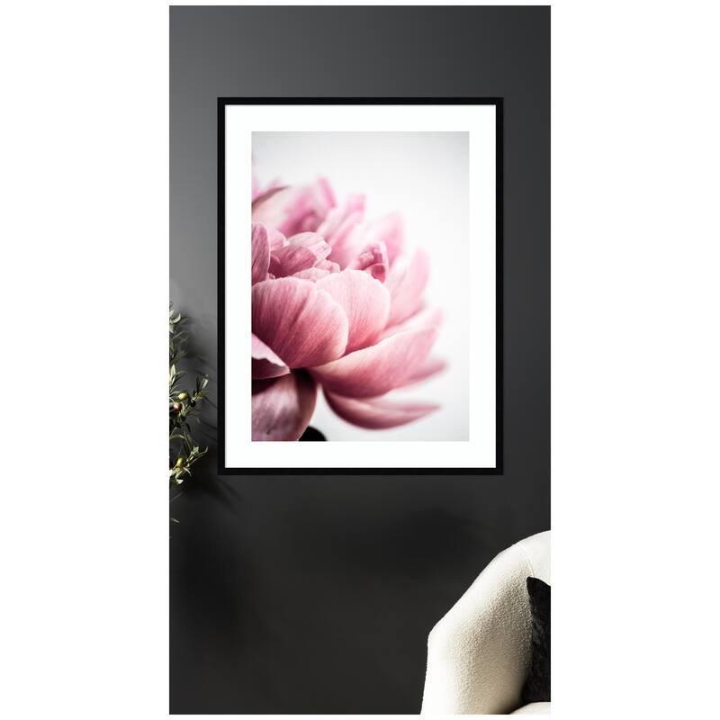 Kate and Laurel Pink Peony No1 by Mareike Bohmer Framed Wall Art Print