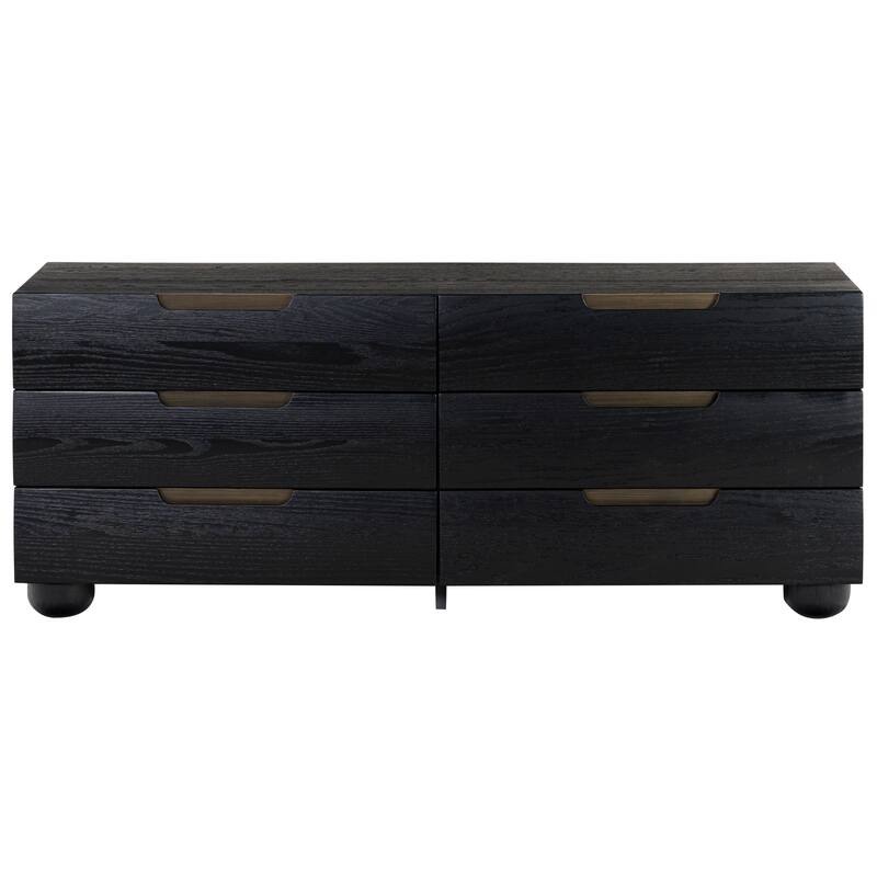 SAFAVIEH Couture Beethoven Wood 6 Drawer Dresser - Black