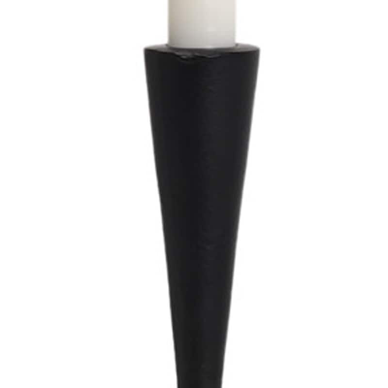 15" Black Metal Abstract Tabletop Candle Holder