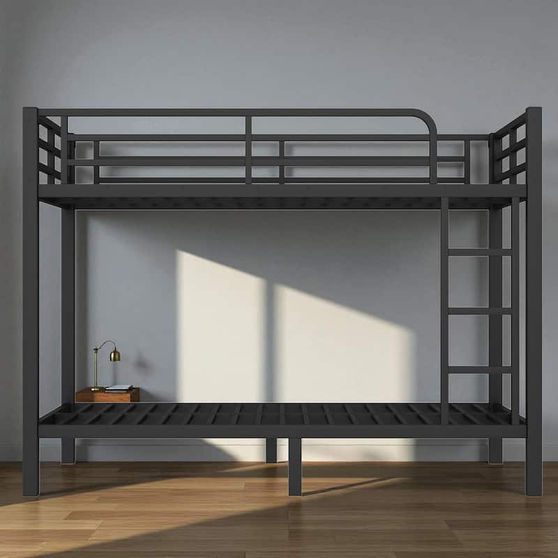 Metal Twin over Twin Bunk Bed for Teens and Adults, Heavy-Duty Noise-Free Frame, Space-Saving Design, No Box Spring Needed