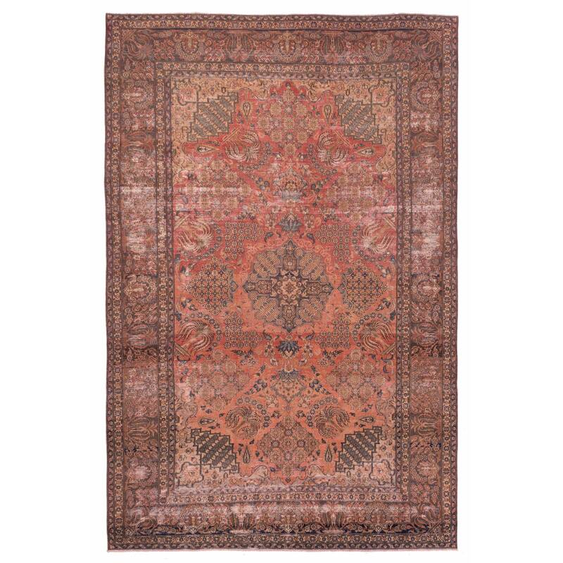 ECARPETGALLERY Hand-knotted Antalya Vintage Dark Copper Wool Rug - 8'5 x 13'0
