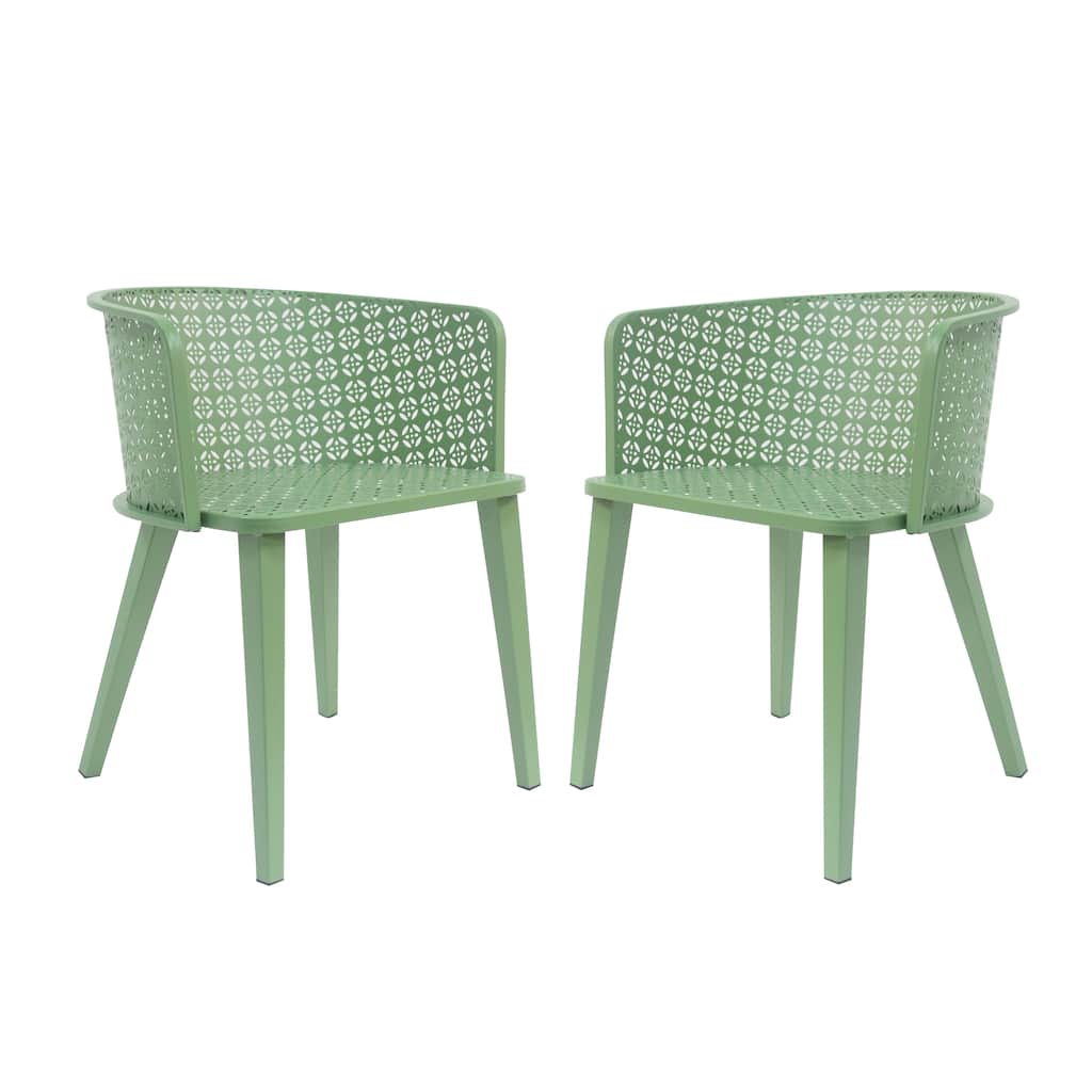 Green Accent Chair Outdoor Chairs Patio Armchairs with Iron Frame, Club Chairs Leisure Chair Dining Chair Side Chair