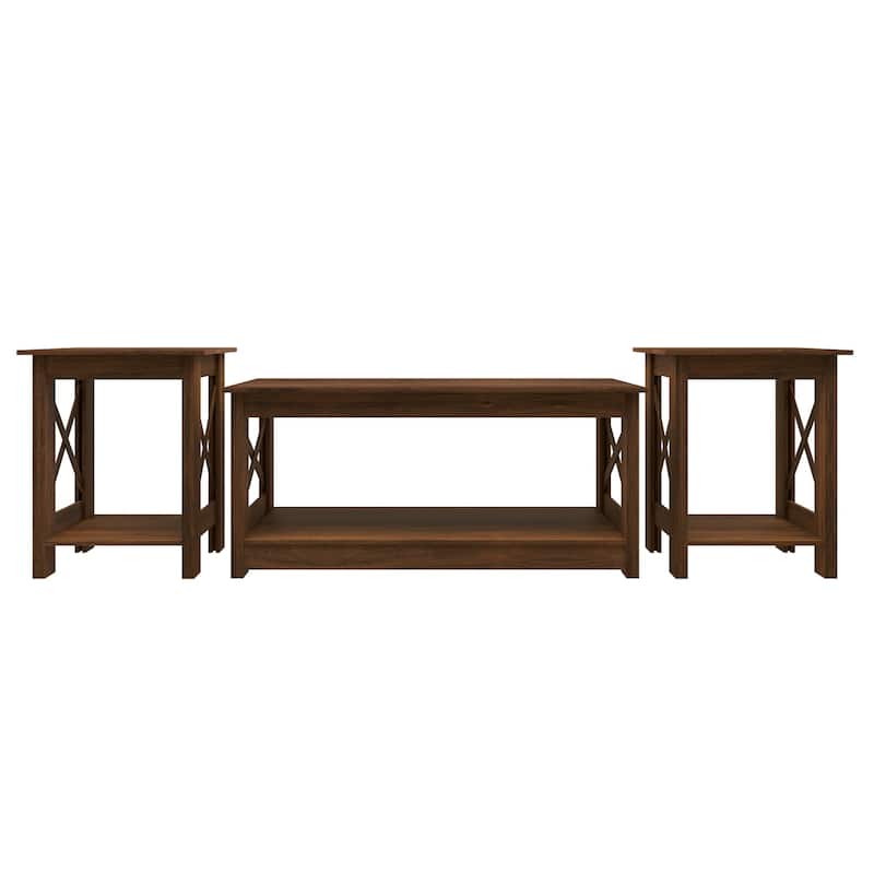 CraftPorch Modern 3-Pieces Coffee Table Set - Brown