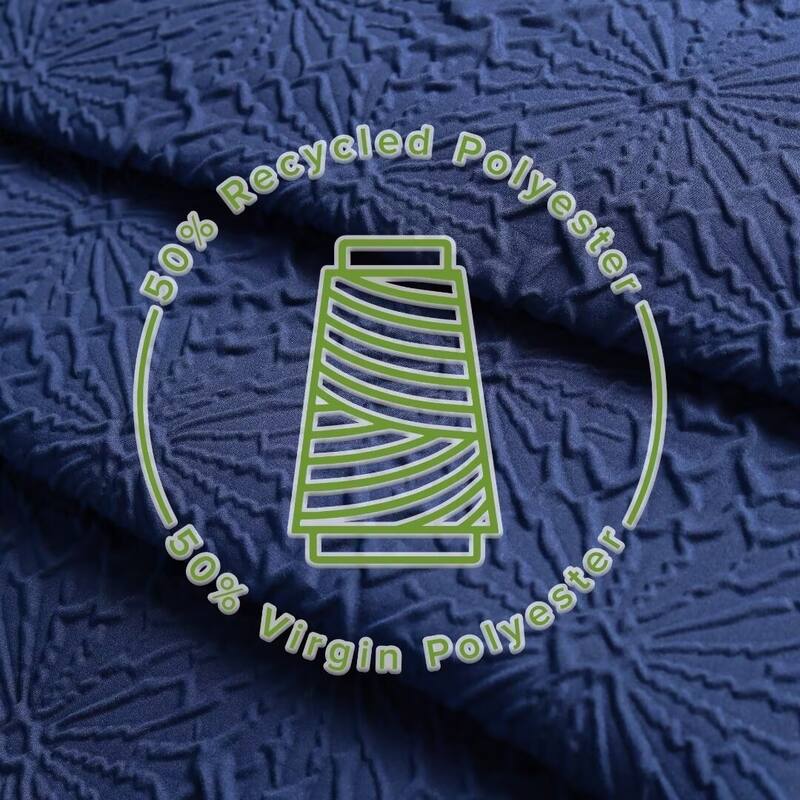 Starburst Crinkle Shower Curtain with Snap-in Liner 12 Hooks Included