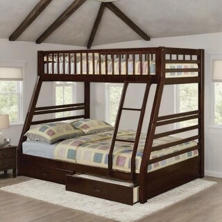 Twin/Full Bunk Bed with Storage Drawers & Slat System