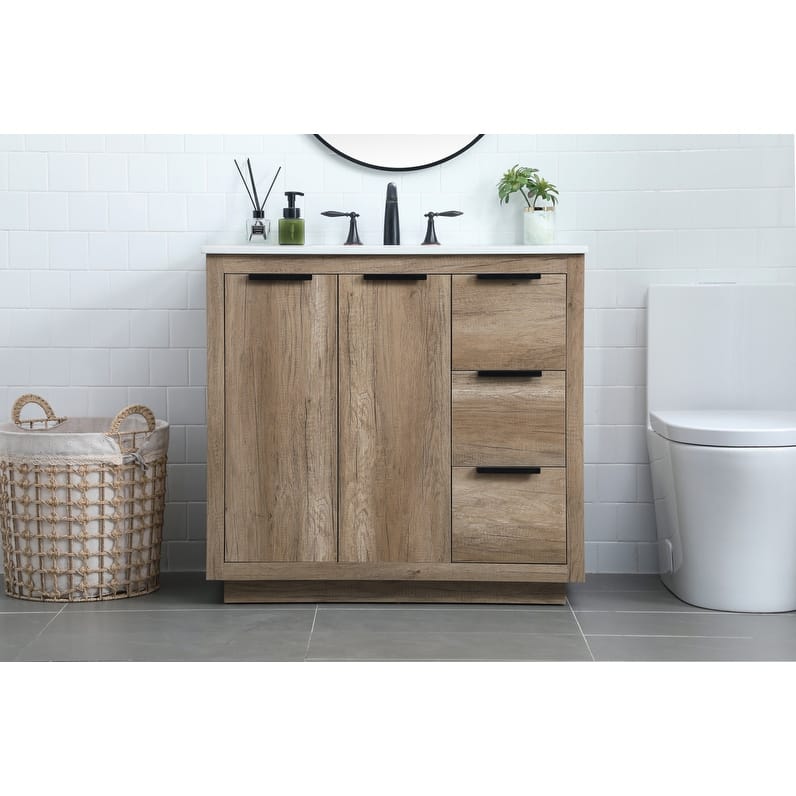 Elegant Lighting VF19436 Blake 36" Free Standing Single Basin Vanity