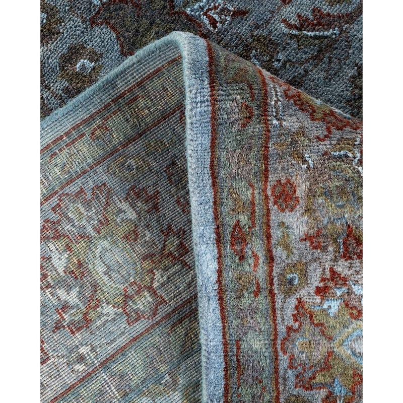Overton Hand Knotted Wool Vintage Inspired Modern Contemporary Overdyed Gray Area Rug - 4' 1" x 6' 6"