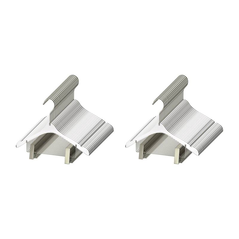 YBM Home Quality Acrylic Clear Hangers with Clips, Kids - Pack of 50 - Silver