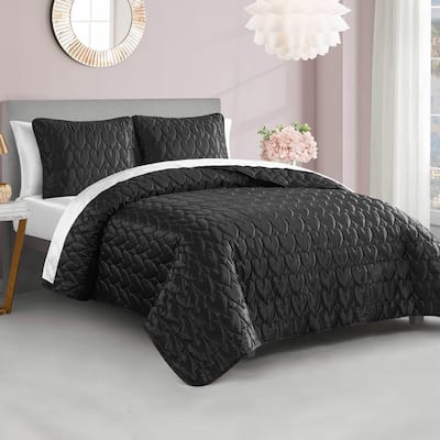 Juicy Couture Satin Heart Stitched Quilt Sets