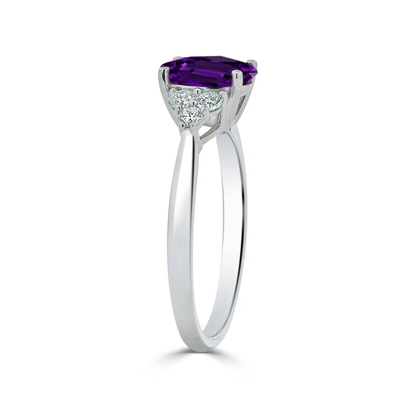 Auriya 5/8ct Oval Purple Amethyst and Diamond Engagement Ring 1/4ctw 14k Gold