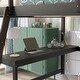 preview thumbnail 5 of 6, Espresso Loft Bed with Desk, Ladder, Shelves