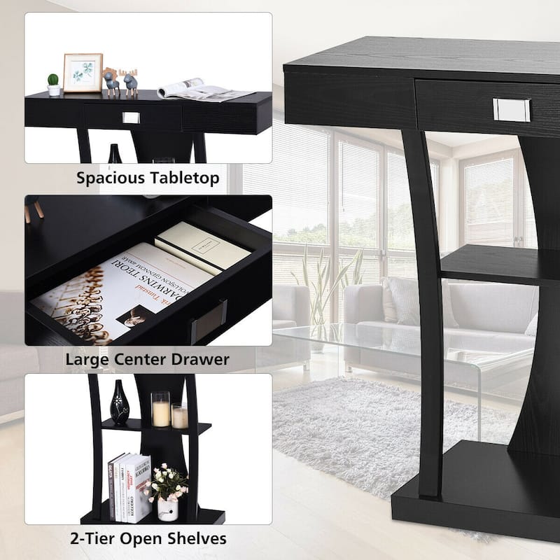 Gymax Console Table Sofa Entry Hallway Porch Desk Storage Display - See Details