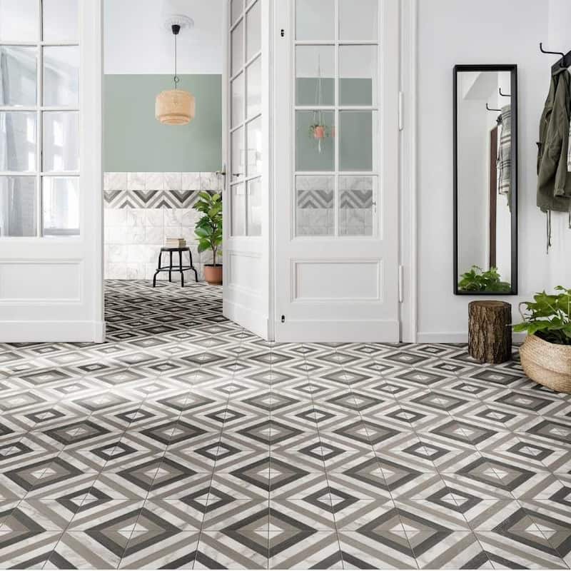 Palace 8x8 Matte Wood Look Porcelain Encaustic Tile - Floor, Wall & Backsplash