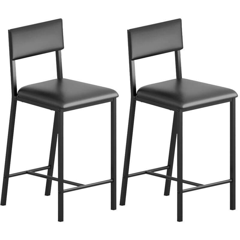Dining Chairs Set of 4 Upholstered PU Dining Chairs Curved Backrest, Modern Dining Room Chairs Kitchen Chairs - Set of 2 - Black