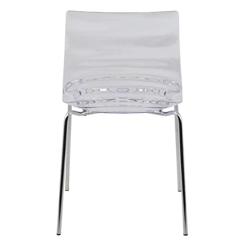Plastic Dining Side Chair With Chrome Base Set of 4 Astor Series