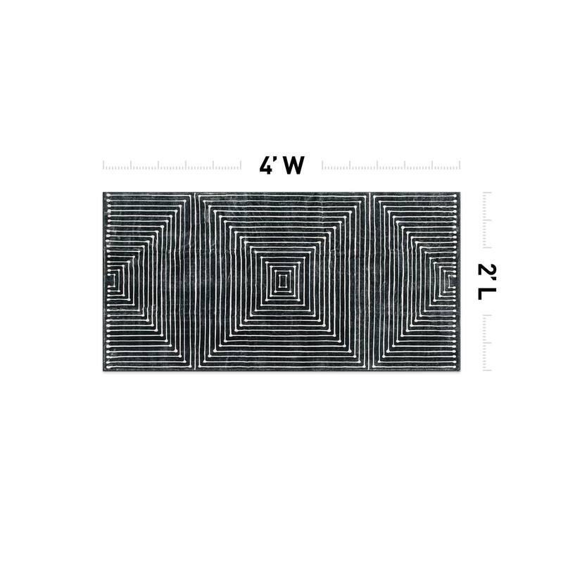 World Rug Gallery Bohemian Stripes Washable Non Slip Area Rug